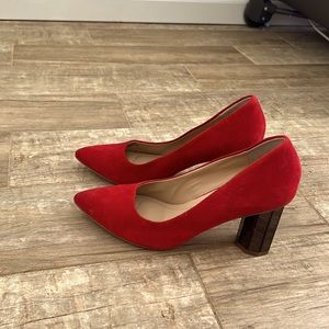 Women shoes are in wine color . never used